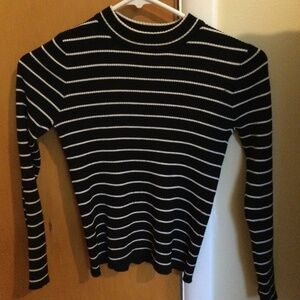 **GIRLS** striped black and white sweater